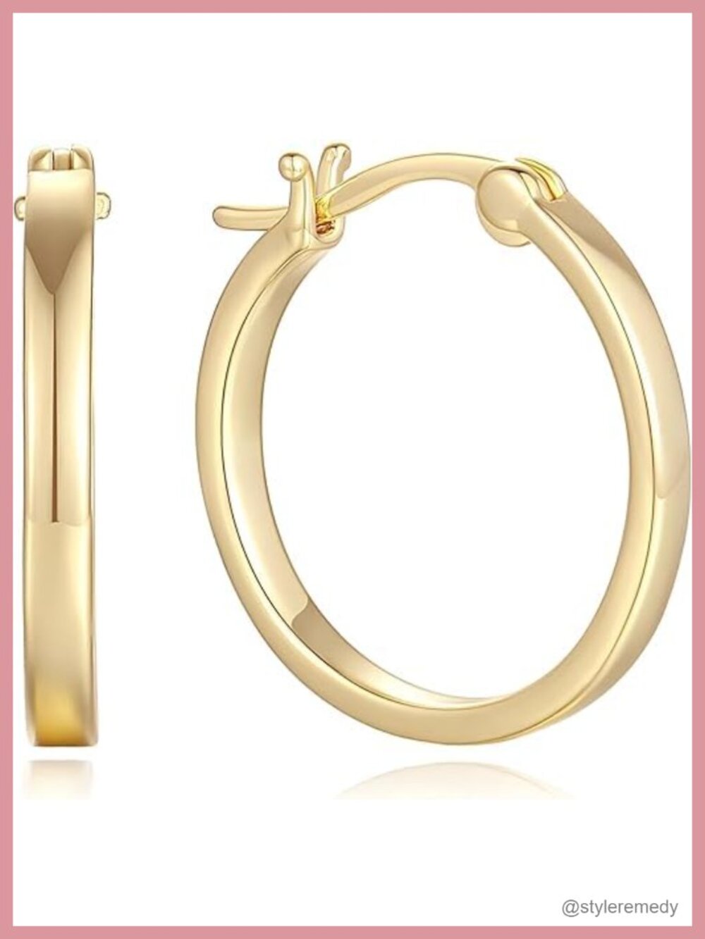 14K Gold Hoop Earrings for Women 30mm Lever Back Classic